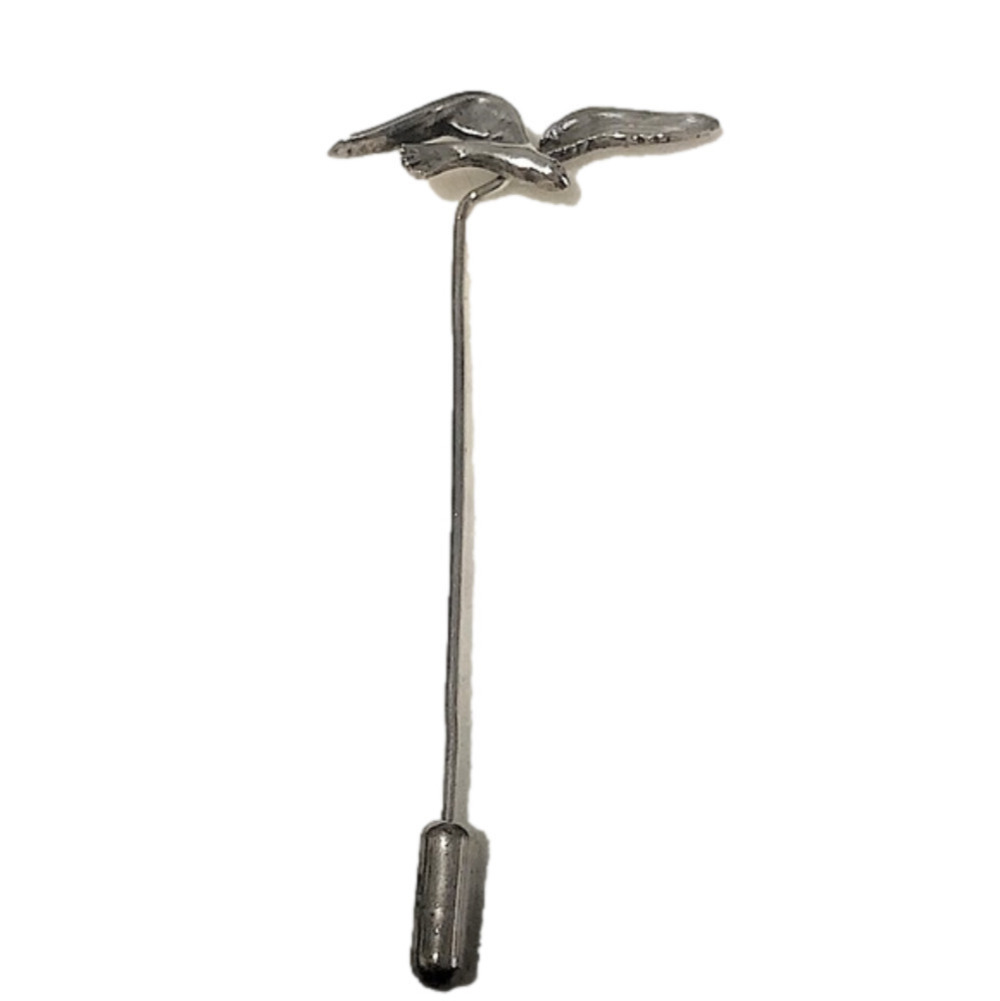 VTG Sterling Silver Seagull Gull Bird Stick Pin Brooch 2.6”